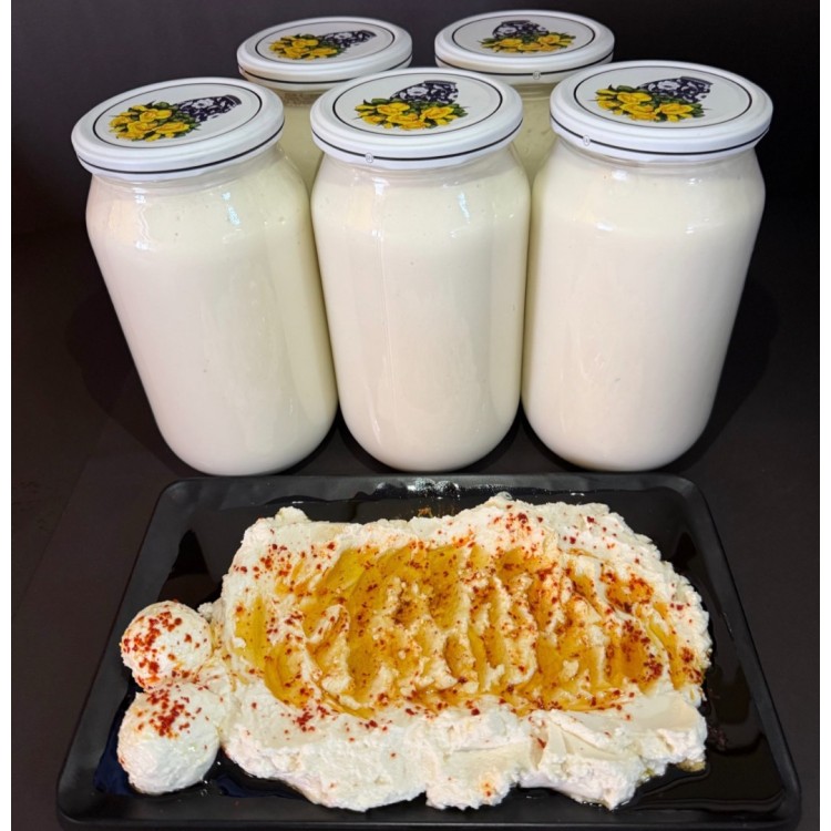 Tuzlu Yoğurt -1000cc- Cam Kavanoz